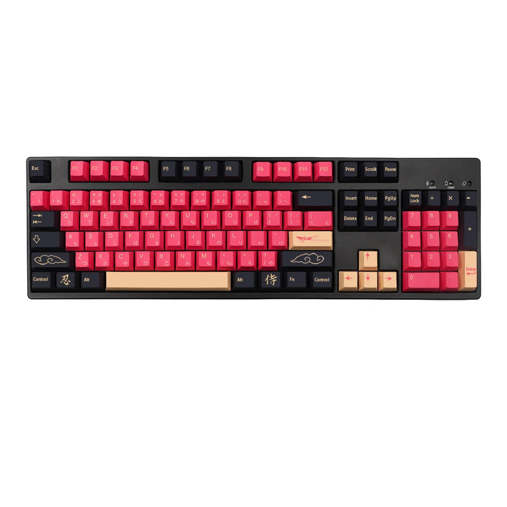 

135 Keys/set Red Samurai Theme PBT Dye Subbed Keycap For Mx Cherry Switch Mechanical Keyboard gmk Keycap Cherry Profile Key Cap