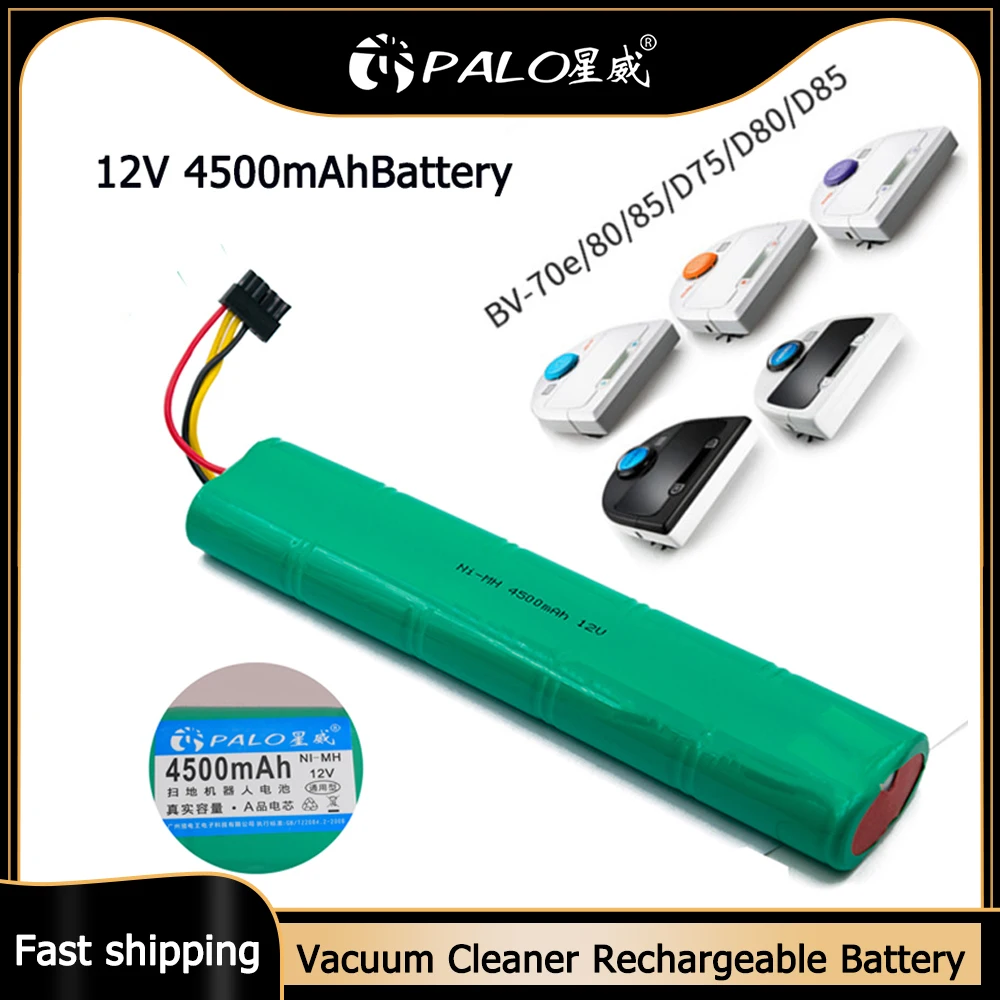 PALO 12V Ni-MH Battery 205-0012 for Neato Botvac d7500 70 70e d85 85 80 Vacuum Cleaners Rechargeable Batterie 4500mAh