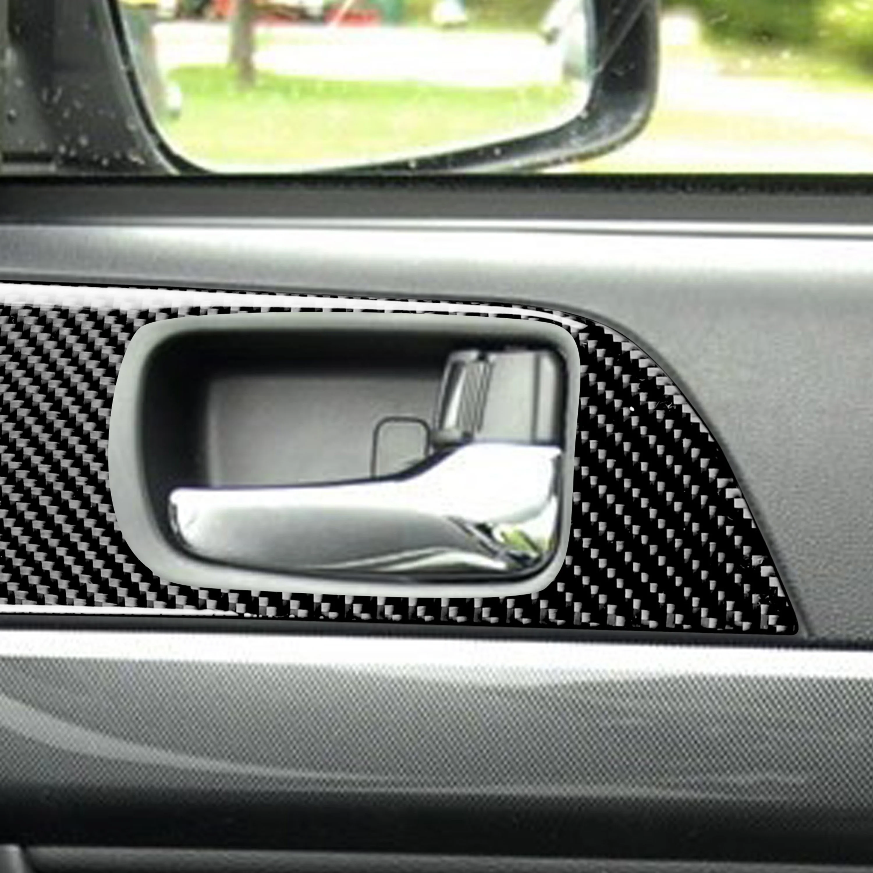 For Mitsubishi Lancer EVO X MR 2008-2015 Door Handle Panel Hand Pull Surround Carbon Fiber Sticker Cover Trim Car Accessories