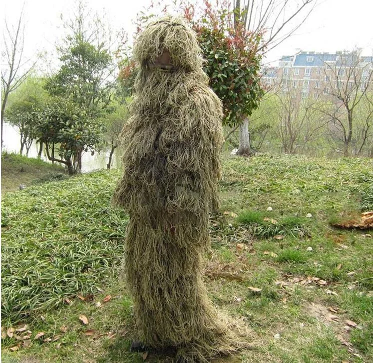 Winter 3D White Snow Ghillie Suits Sniper Tactical Woodland Hidden Clothes Universal Camouflage Set view 3