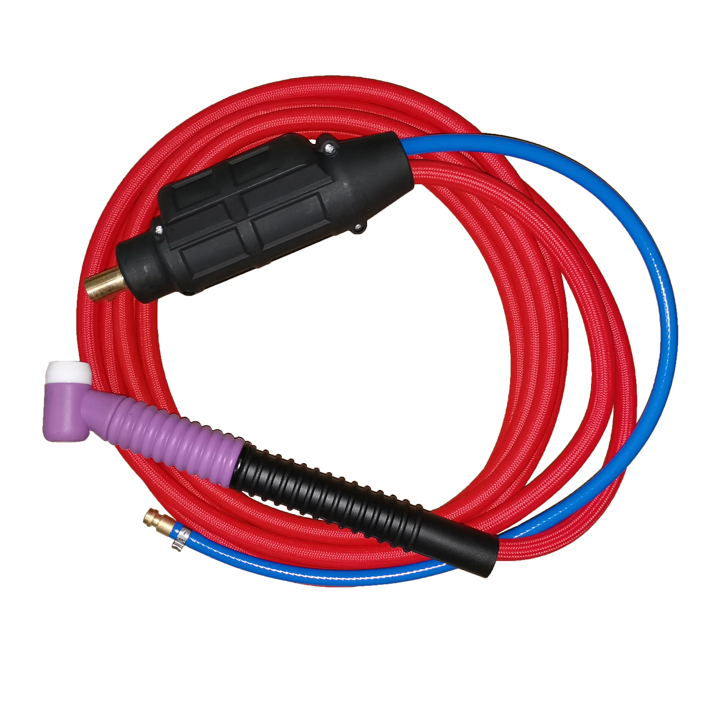 70 ° WP17 Flex Body 4M สีแดงนุ่มสายเชื่อม Tig 35-70 Euro Connector 70องศา