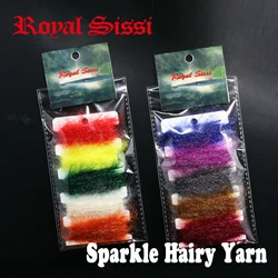 Royal Sissi 15yards card packing sparkle hairy sand worm yarn fly tying dubbing line yarn scud bug flies new fly tying materials