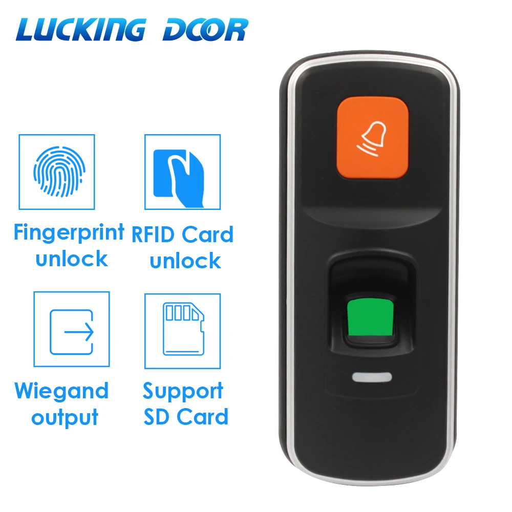 

1000 User RFID 125KHz Access Control System Biometric Access Control Reader Fingerprint with Management card Support WG 26