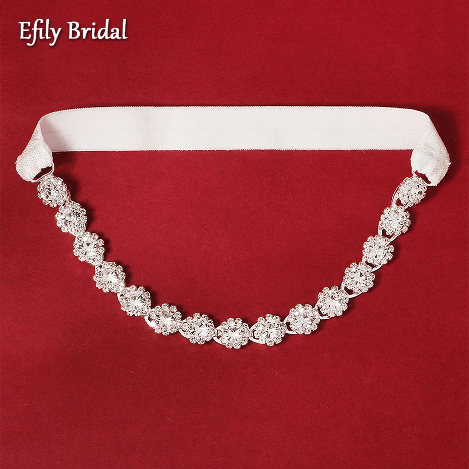 Efily Rhinestone ślubne podwiązki Bridal Crystal aplikacja kwiaty Bride szelki dla kobiet noga pierścień pas do pończoch prezent dla druhny