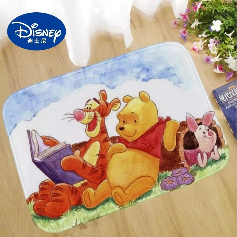 Disney Cartoon Stitch Rug Cartoon Mat Children Winnie Mickey Minnie Game Carpet Bathroom Non-slip Bedroom Living Room Indoor Rug