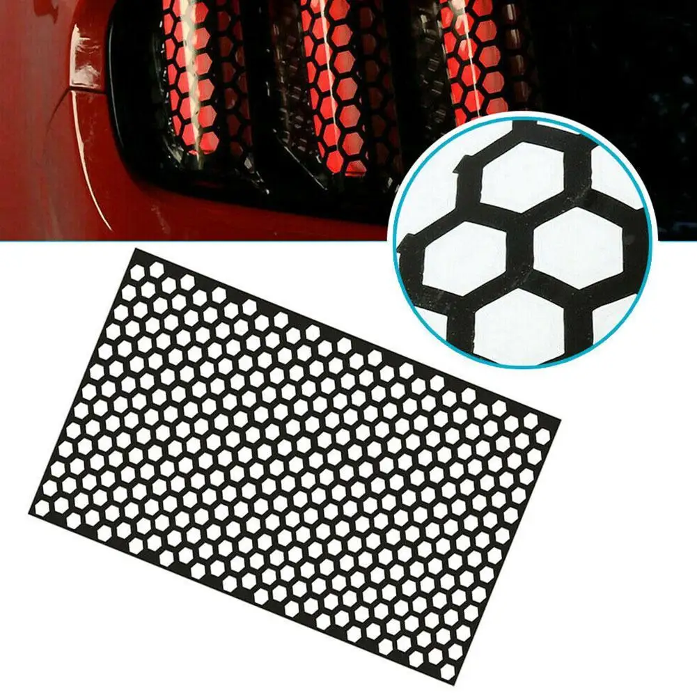 PVC Decals Cover Decoration Rear Tail Light DIY Practical Honeycomb Car Sticker Decorative For All Car Models Car Accessories