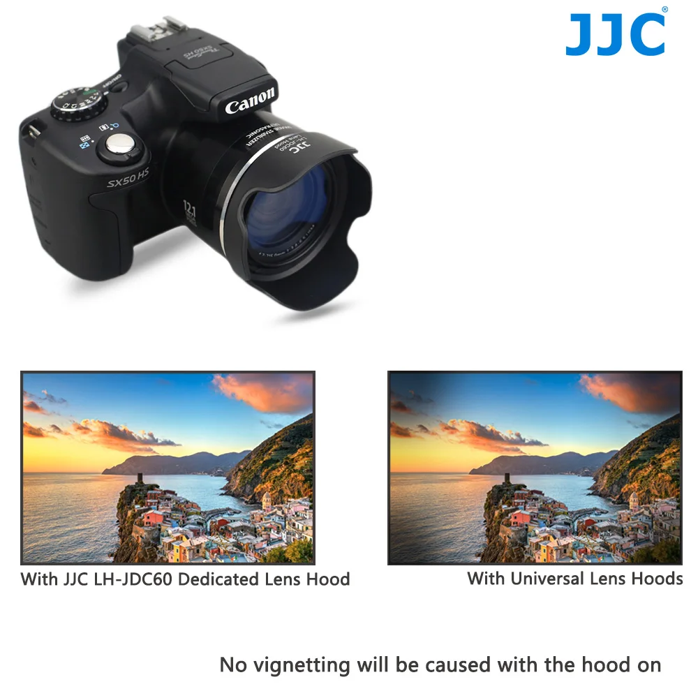 JJC Bayonet Camera Lens Hood for CANON PowerShot SX1 IS SX10 IS SX20 IS SX30 IS SX40 IS SX50 HS SX530 HS Replaces CANON LH-DC60