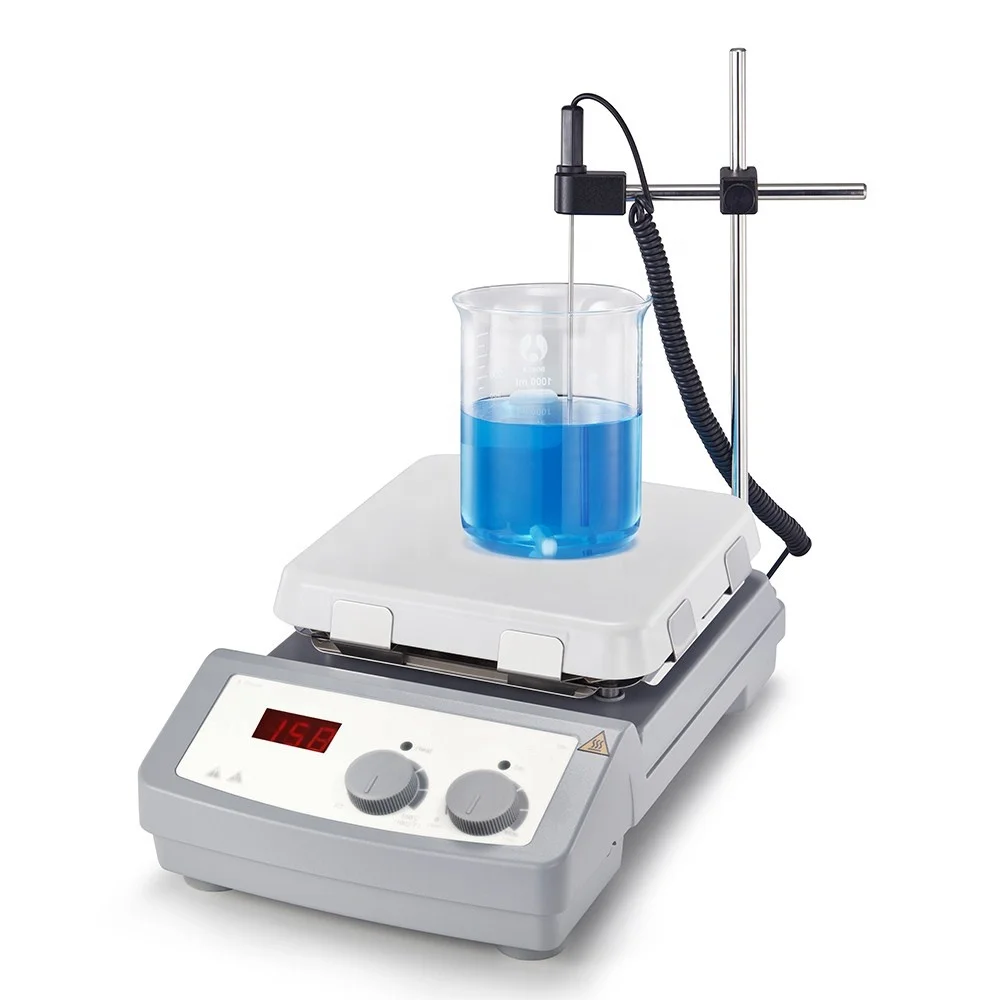 

MS7-H550-S Laboratory LED Magnetic Hot Plate Stirrer With Temperature Sensor Max Stirring Quantity 10L 1500rpm Shaded