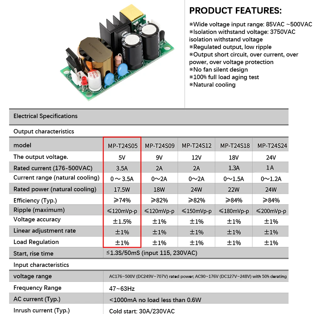 5V 3A/12V 1A /24V 1A 380V modulo interruttore di alimentazione scheda regolatore di tensione alimentatore accessori elettrici