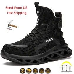 Men Winter Safety Boots Are Light and Comfortable Steel Toe Cap Anti-piercing Industrial Outdoor Work Shoes Foot Protection