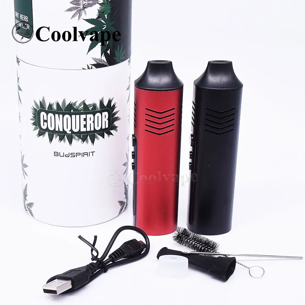 coolvape Dry Herb Vaporizer Mod Conqueror best quality vape 2200mah Battery Electronic Cigarette Kits Screen pen e-cig kit