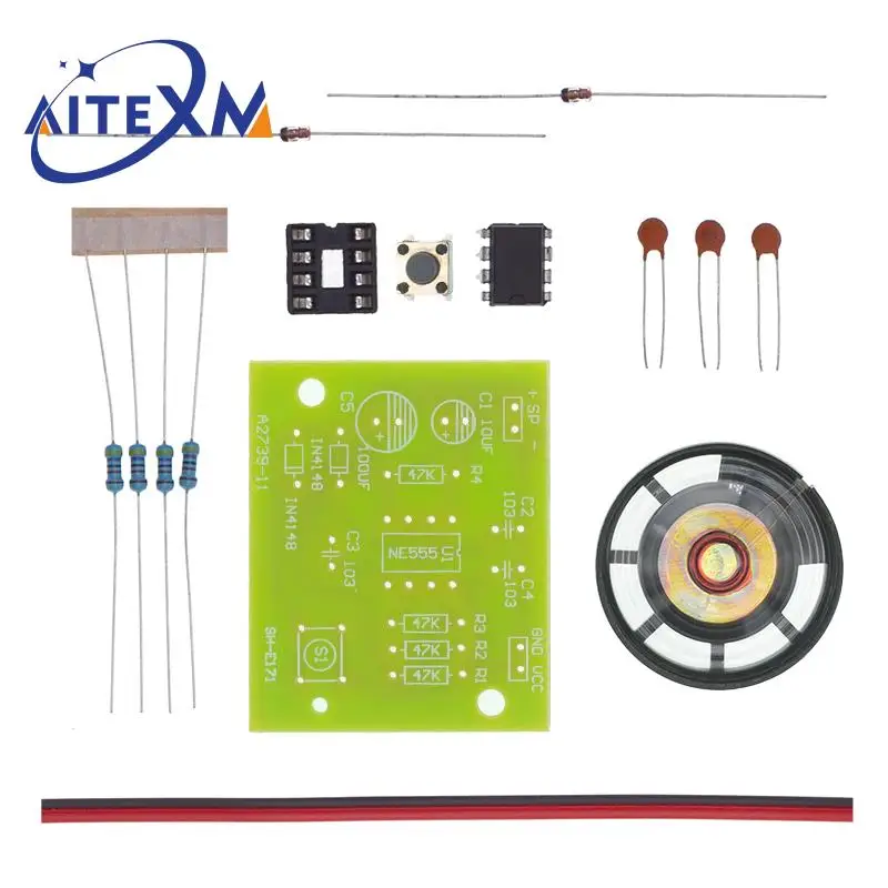 NE555 apartament dzwonkowy produkcja elektroniczna zestaw dzwonkowy zestaw DIY Ding dong dzwonek do PCB laboratorium spawalnicze