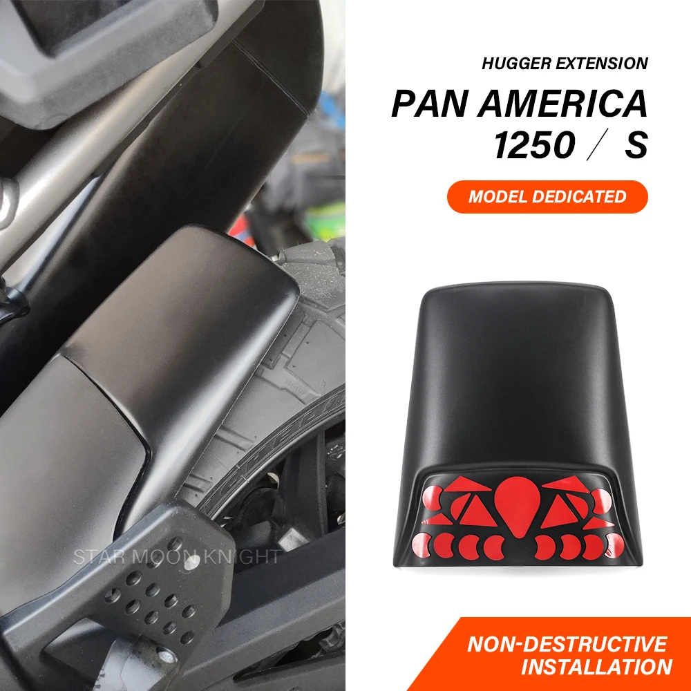 For HARLEY PAN AMERICA 1250 S PA1250 PA 1250 2021 - Motorcycle Accessories Rear Mudguard Extender Hugger Fender Extension