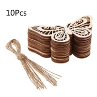 10pcs Cut Butterfly Embellishment Wooden Craft Wedding Decor