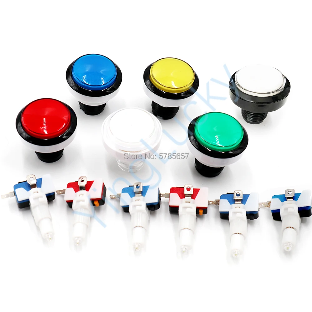 

LED Push Button for Arcade Cabinet, Round Button, Video Game Player, 10PCs, 46mm, 12V