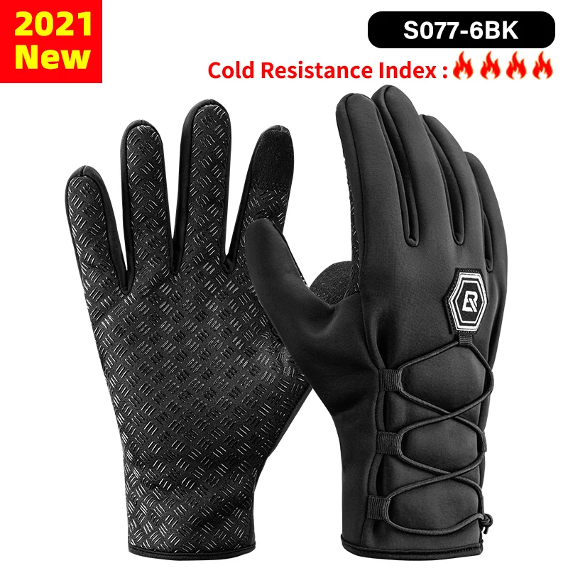 ROCKBROS Winter Handschuhe Warm Halten Schal Touchscreen Thermische Maske Winddicht Radfahren Handschuhe Camping Wandern Bergsteigen Handschuhe