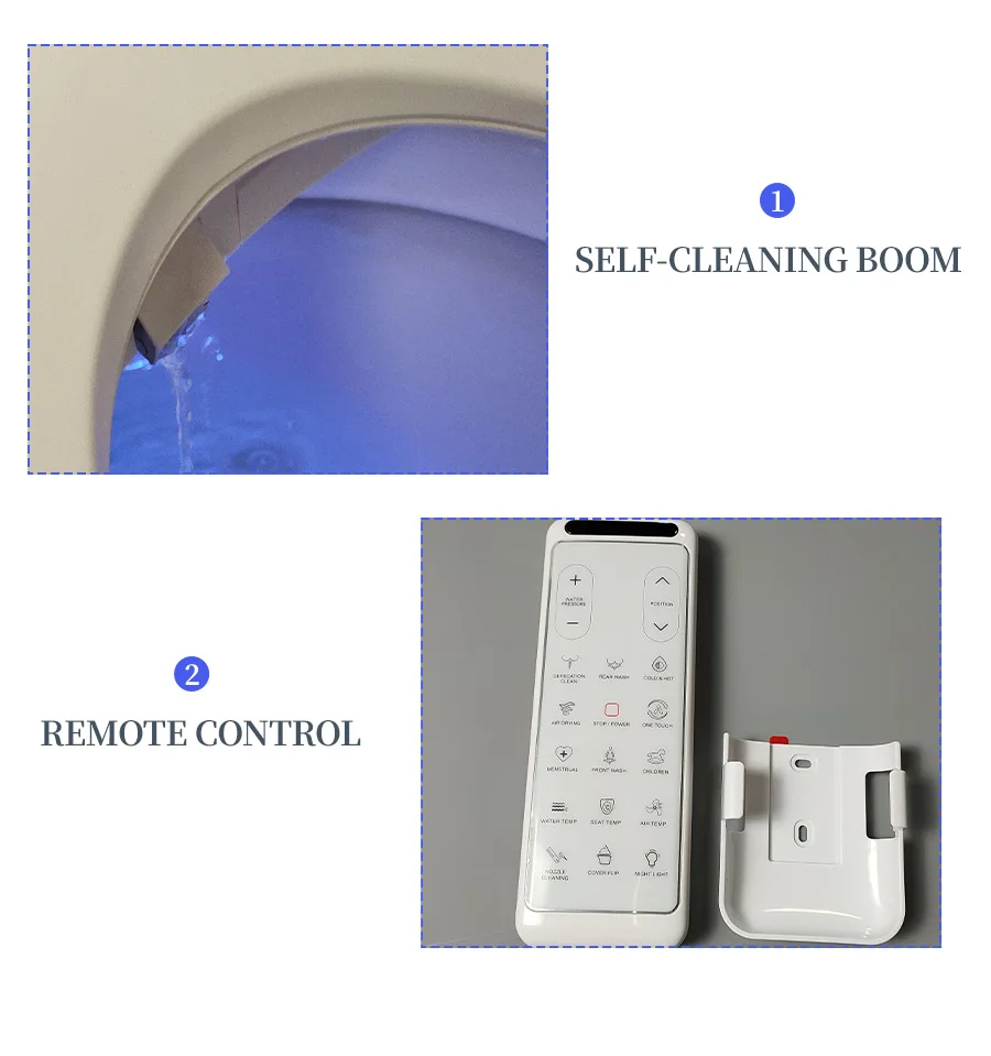 Imagem -06 - Ecofresh-one-piece Smart Toilet Seat Cover Bidé Eletrônico wc Aquecido Abertura Flip Automática wc