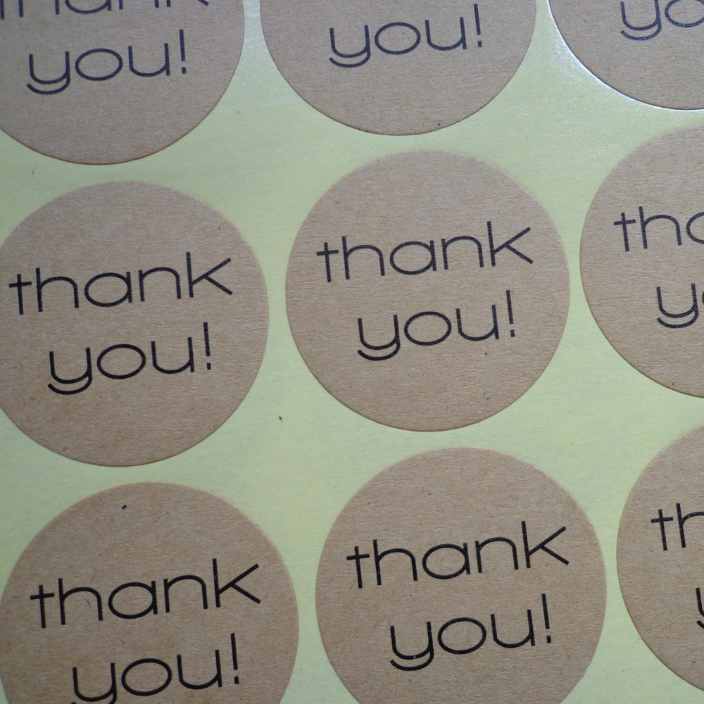 60Pcs Creative Ronde Sticker Dank U Kraftpapier Diy Partij Decoratie Bakken Pack Sticker Scrapbooking Stickers