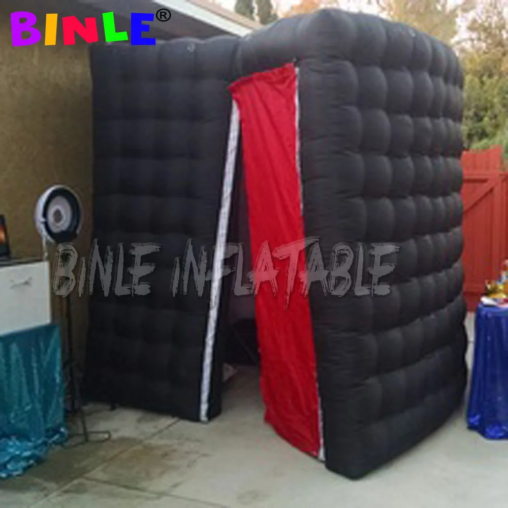 

Awasome black spaceship inflatable photo booth with curved wall led lighting selfie backdrop for indoor outdoor use