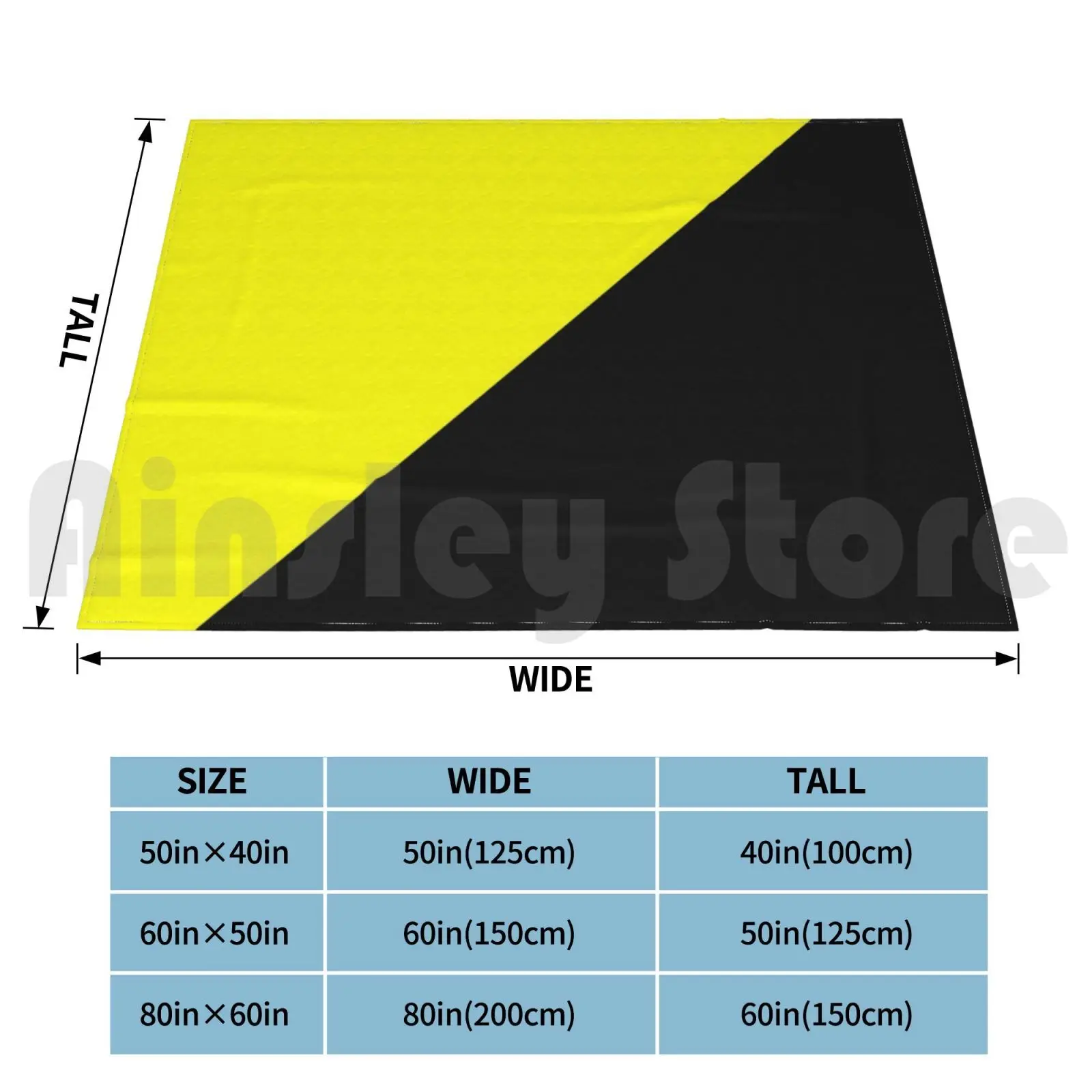 Anarcho Capitalism Flag Blanket Fashion Custom Philosophy Anarchist Thought Diagonal Line Black And Yellow