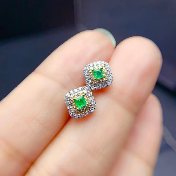 

KJJEAXCMY изысканные ювелирные изделия из серебра 925 пробы с натуральным изумрудом, новые изысканные серьги-гвоздики для девочек, поддержка теста в китайском стиле с коробкой