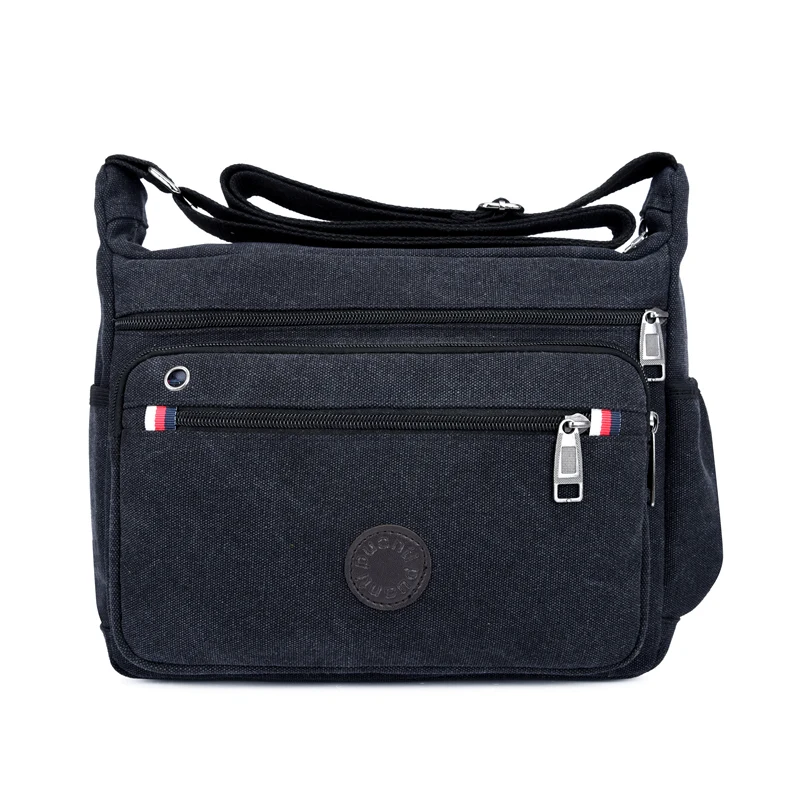 Mężczyźni płótno torba podróżna na ramię Casual Crossbody torby dobra Qualtiy torebka podróżna szkoła Retro Tote listonoszka z suwakiem