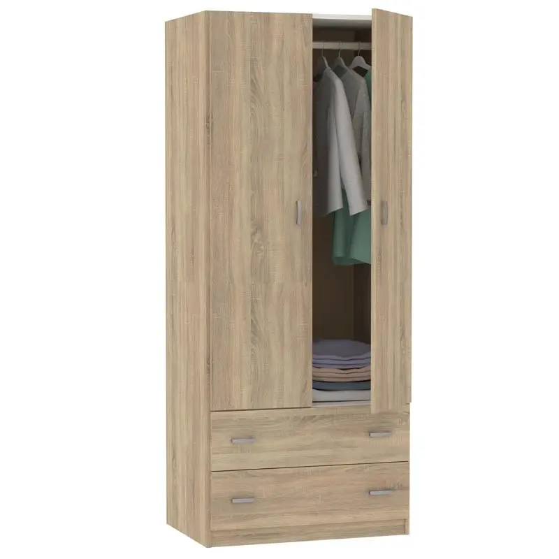 Wardrobe 2 doors 2 drawers youth room couple auxiliary Color Cambrian 180x74x50 cm