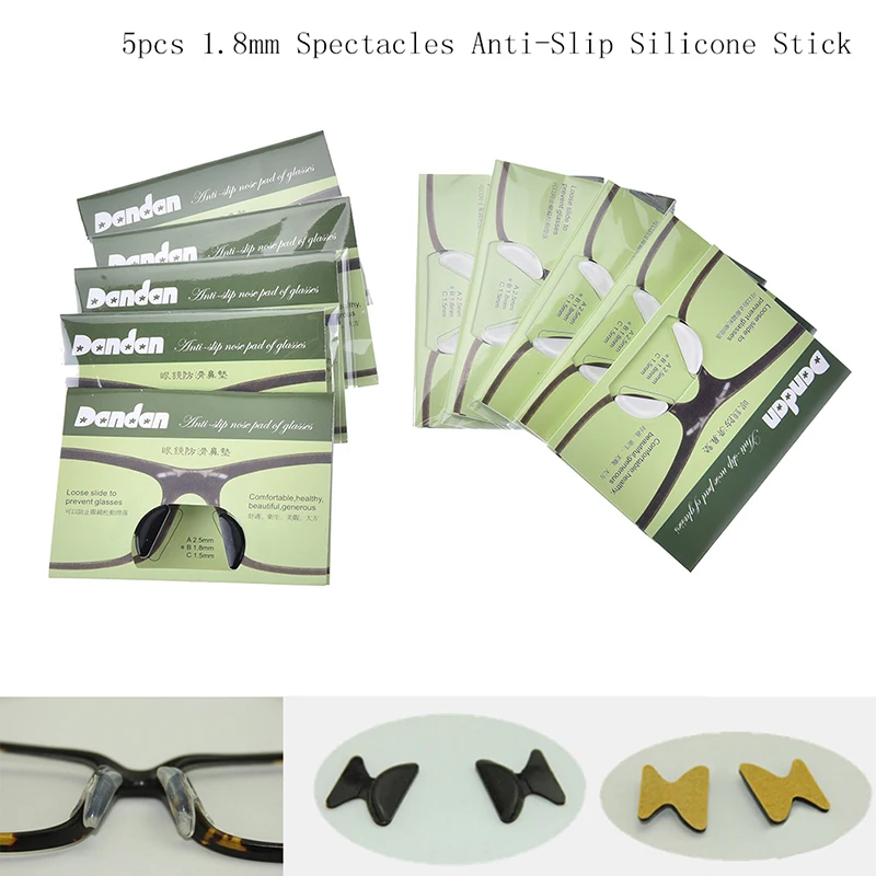 

5 Pairs 1.8mm Anti-slip Silicone Nose Pads Eyeglass Sunglass Glasses Spectacles