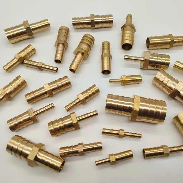 

2pcs Brass Copper Joint Brass 2 Way Reducing Straight Connector Hose Barb Copper Joint Adapter for Air Fuel Gas Water Hose