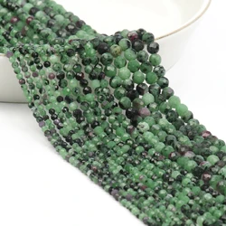 Natural Stone Beads Faceted Rubys Emeralds Loose Spacer Beads for Jewelry Making Needlework DIY Bracelet Necklace Accessories