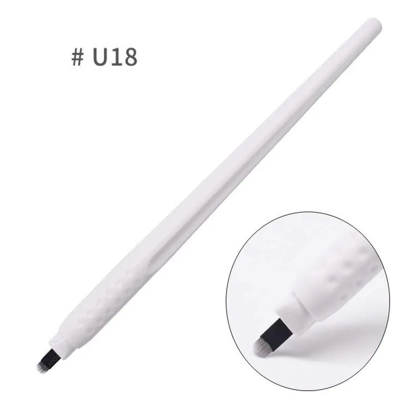 24U 0.15MM Manual Disposable Microblading Pens With Blade Needle 24 Pins Tebori Pen Ombre Brows Lip Liner Training