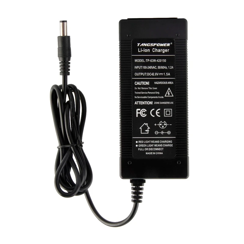 Output 42V 1.5A Lithium Battery Charger Input 100-240V For 10Series 36V Li-ion Battery Charger DC 5.5*2.1 Connector