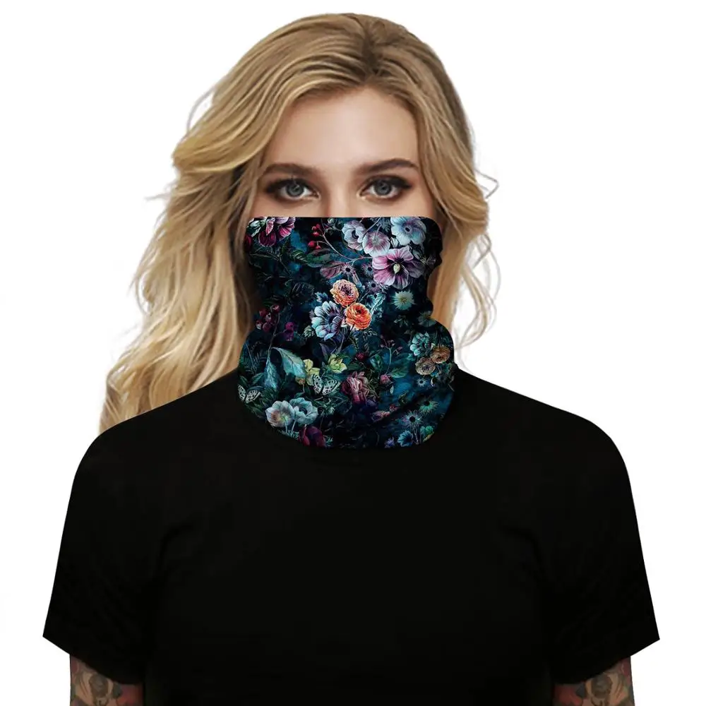 Women and men Fashionable digital print outdoor cycling neck gaiter and mask multi-functional magic headband  and magic scarf