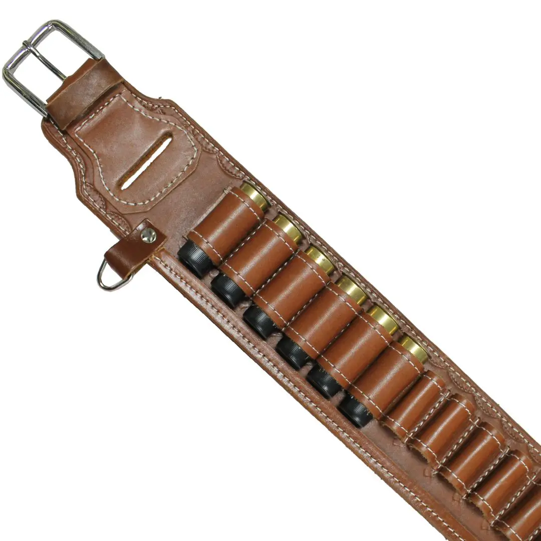 

YT HOBBY Bandolier Shotgun 12/16/20/36 Gauge Cartridges Belt Real Leather Ammunition Holder For Hunting