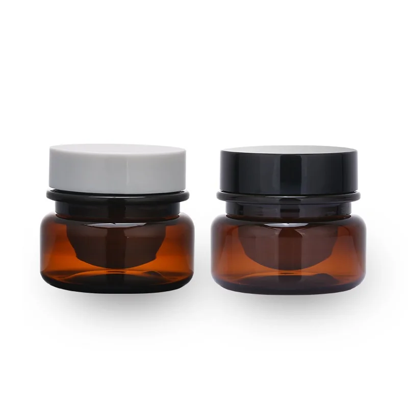 

10Pcs Plastic Jar Empty 30g Amber PET Double-Wall Thick 30Pcs Cosmetic Containers Travel Refillable Bottles Facial Cream Jars