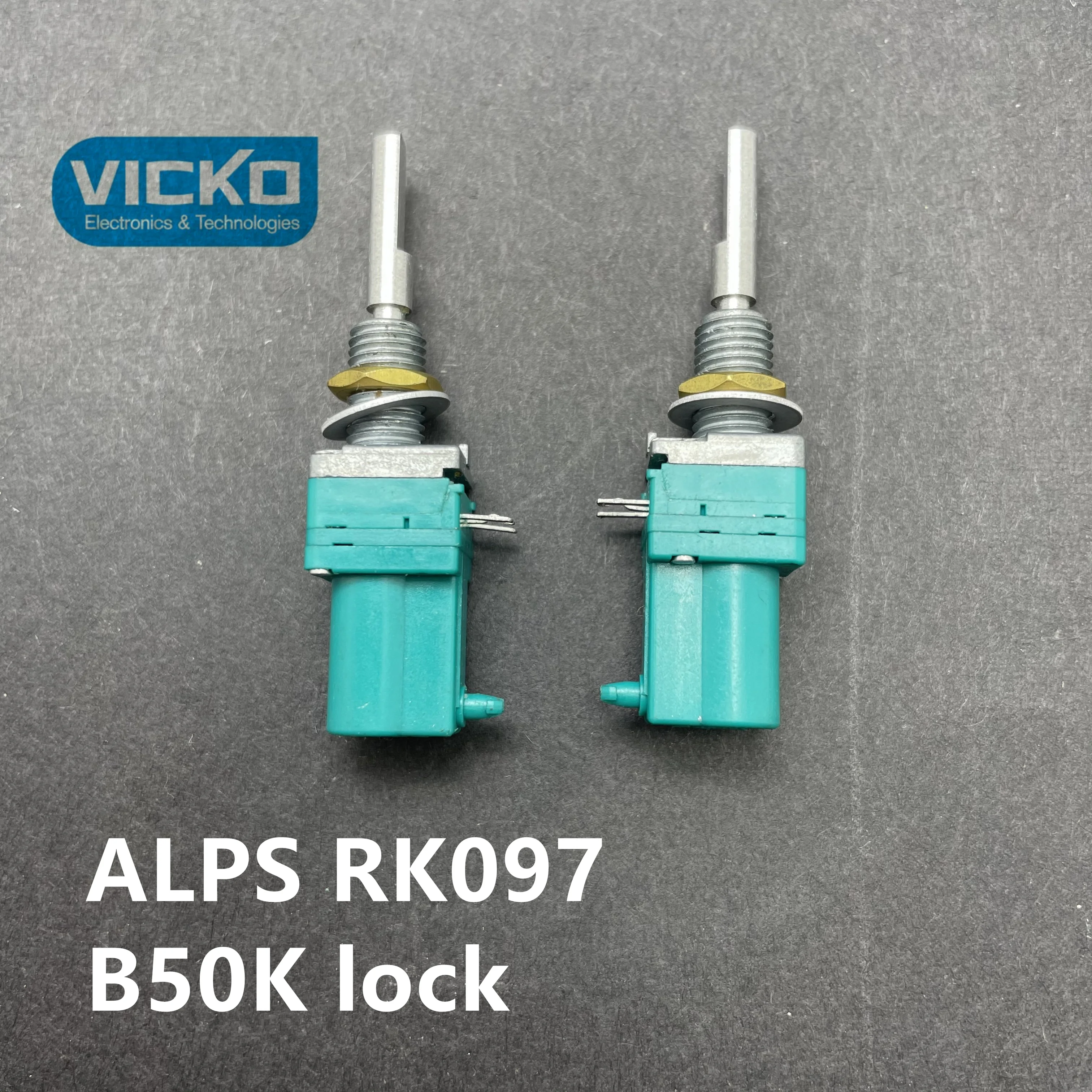 precision potentiometer with lock midpoint device single ALPS RK097 B50K shaft 33mm 25mm belt center point self lock push pull