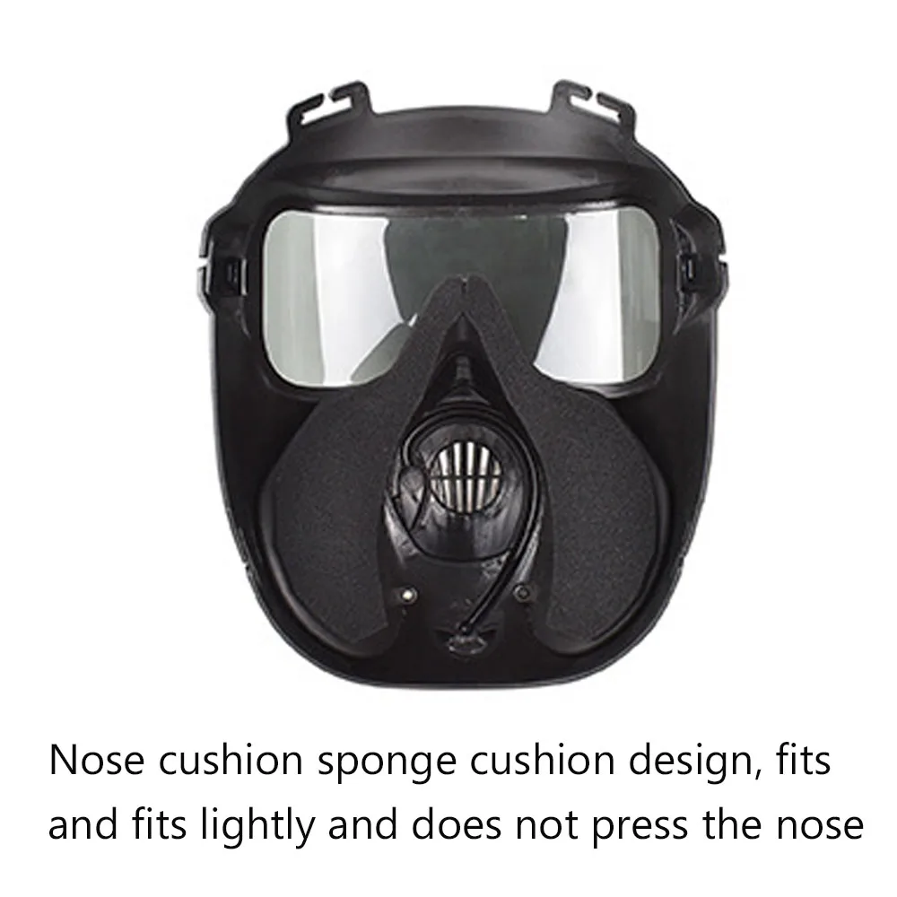 Tactical Gas Mask Double Fan Full Face Protection Breathing Mask Outdoor Hunting Militar Airsoft Shooting CS Wargame Equipment