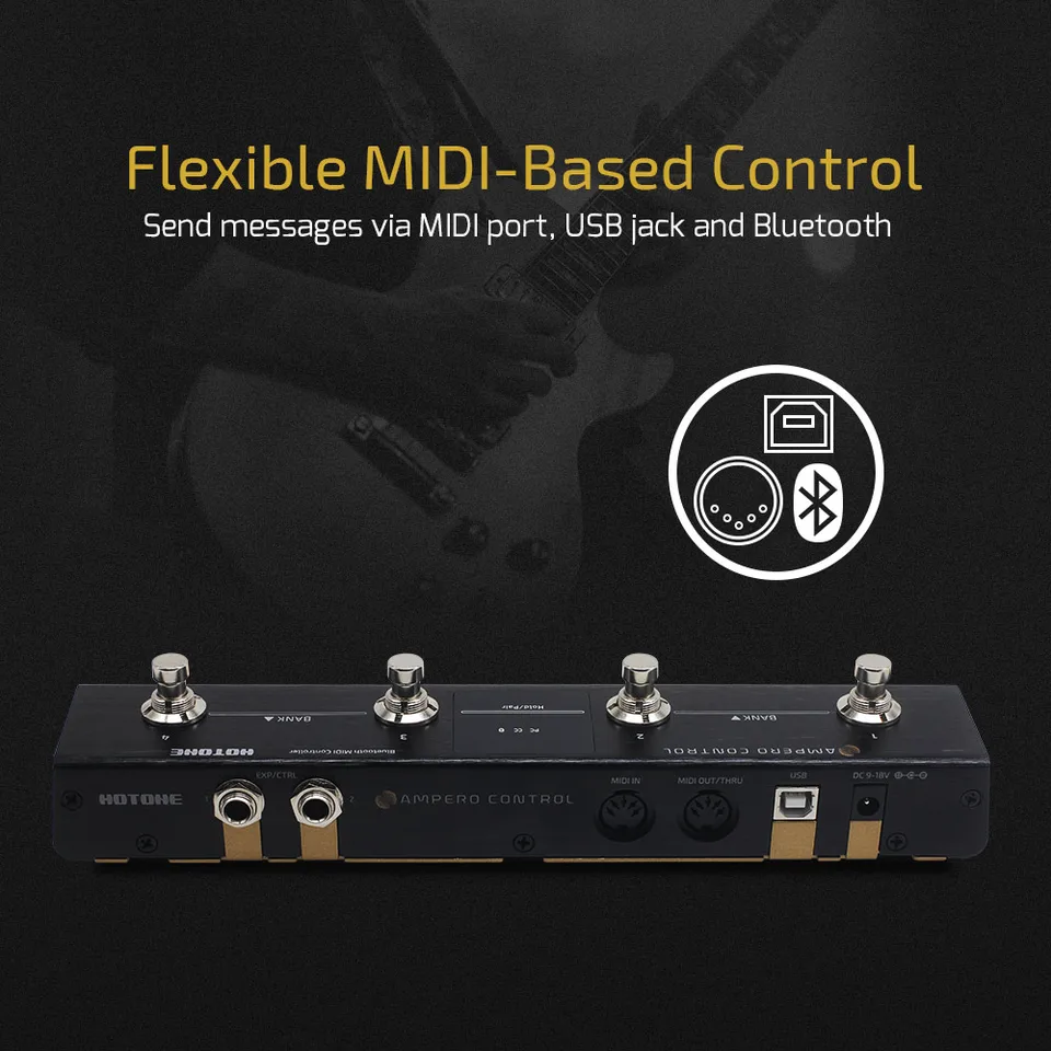 HOTONE Ampero Control 4 Buttons Footswitch Supports Standard USB