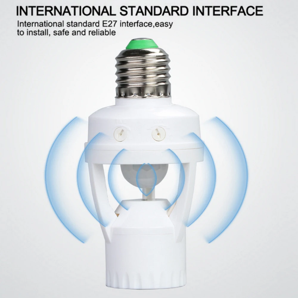 Imagem -02 - Soquete Conversor Lâmpada Led E27 com Sensor de Movimento Pir Base de Lâmpada Inteligente Soquete