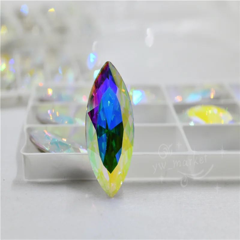 K9 crystal ab DIY beads Teardrop Pointback Glass rhinestones Stones  Jewelry Accessories Home  Decoration  High Quality