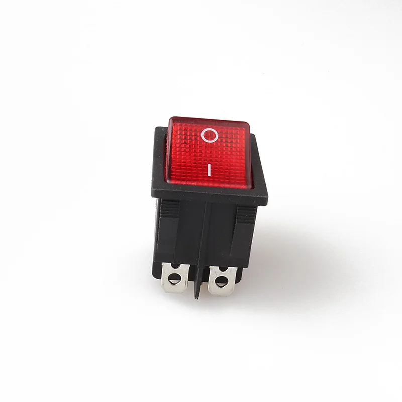 KCD4-201NB-6P Drukknop Spst Snap-In Op/Off 6Pin Boot Rocker Switch Red