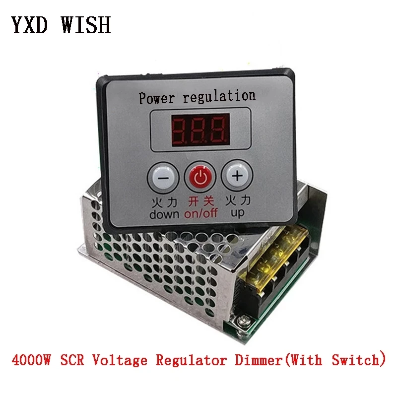 AC 220V 4000W SCR Voltage Regulator Dimming Dimmers Motor Speed Controller Thermostat Electronic Voltage Regulator Module