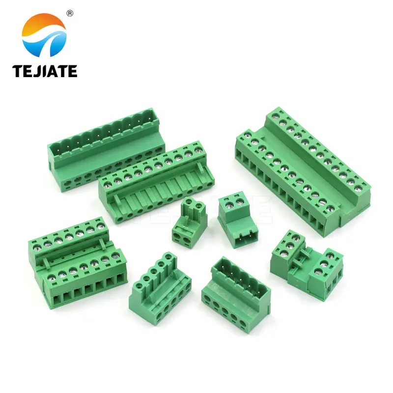 1PAIR 2EDGRK 5.08MM Plug-in Type Green Connector Terminal 2/3/4/5/6/7/8/10/12P Male/Female Base Adapter Unit Welding-free