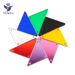 YANRUO Triangle Acrylic Rhinestones Craft Gems Sew On Mirror DIY 30Pcs Flat Back Strass Crystal Stones For Sewing