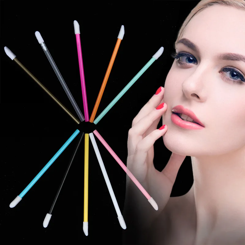 50 Stuks Wegwerp Holle Lip Borstel Zachte Lippenstift Mascara Wands Applicators Wimper Cleaner Cosmetische Penselen Vrouwen Make Up Gereedschap