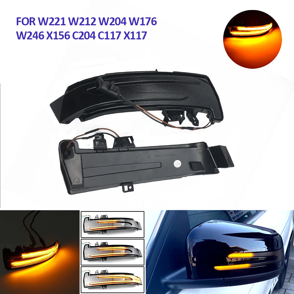 

Фонарь с боковым зеркалом для Mercedes Benz W204 CLA A B C E S GLA GLK CLS Class W176 W212, динамический сигнал поворота