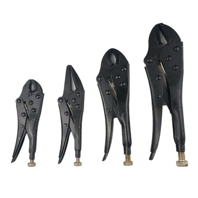 4Pcs Griptang Kalebas Mond Rechte Kaak Lock Mol Tang Koolstofstaal Slijtvaste Vise Grip Vastklemmen Hand gereedschap
