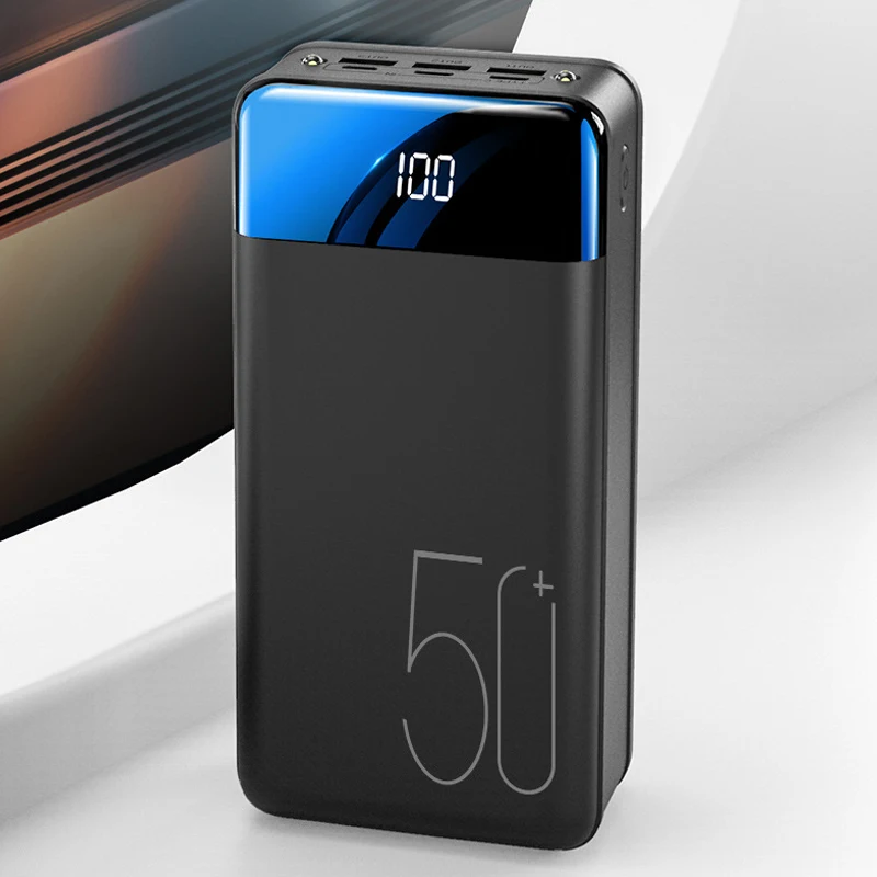 Fast Charge Power Bank for iPhone Xiaomi Huawei 3 USB Type C Portable Charger Mobile External Battery Pack Powerbank 50000mAh
