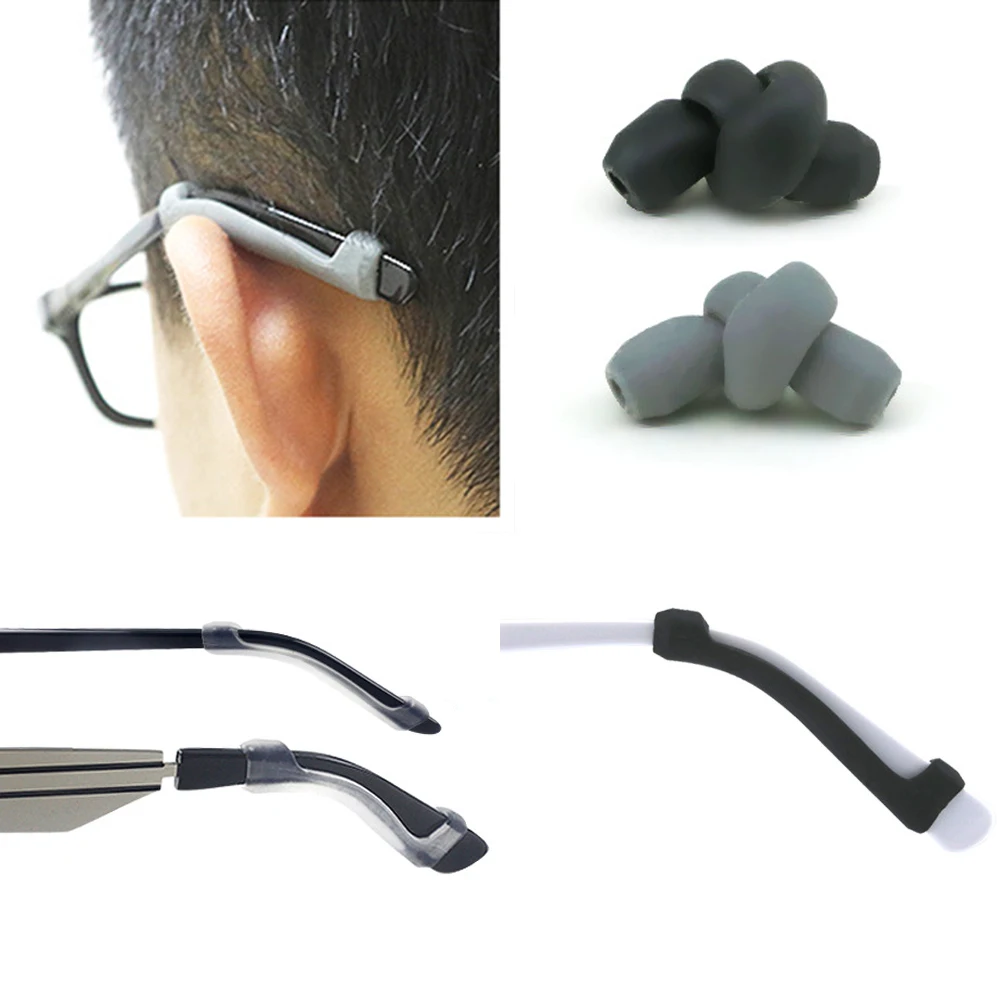 2021 Fashion 1 Pair High Quality Eyewear Transparent Anti Slip Silicone Ear Hook Temple Tip Holder Eye Glasses Accessories Soft