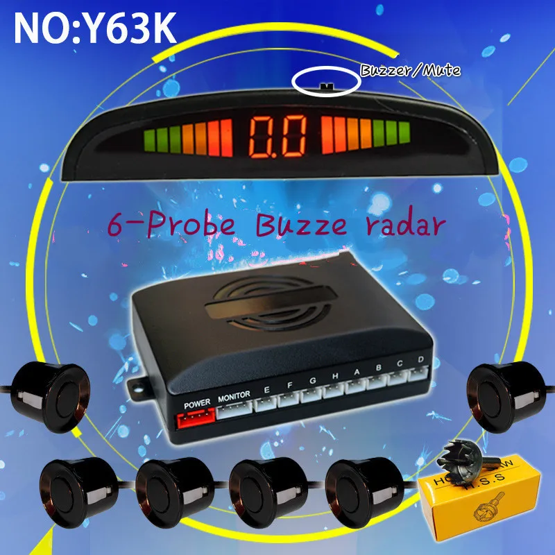 1 Set With 4/6/8 Sensors Voice Buzzer Lcd LCD Car Radar Led Display Parking Radar Monitor Detector System Car Parking Sensor Kit